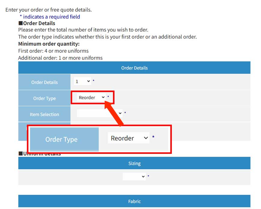 Additional order entry location Purchase category