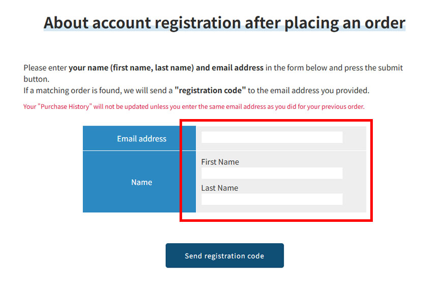 Registration screen image